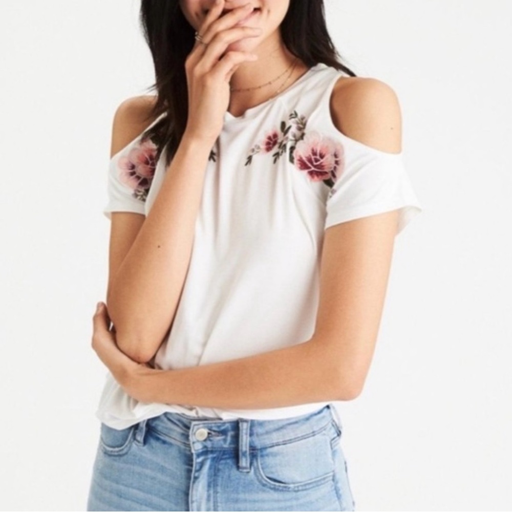 AE Soft & Sexy Embroidered Top S White